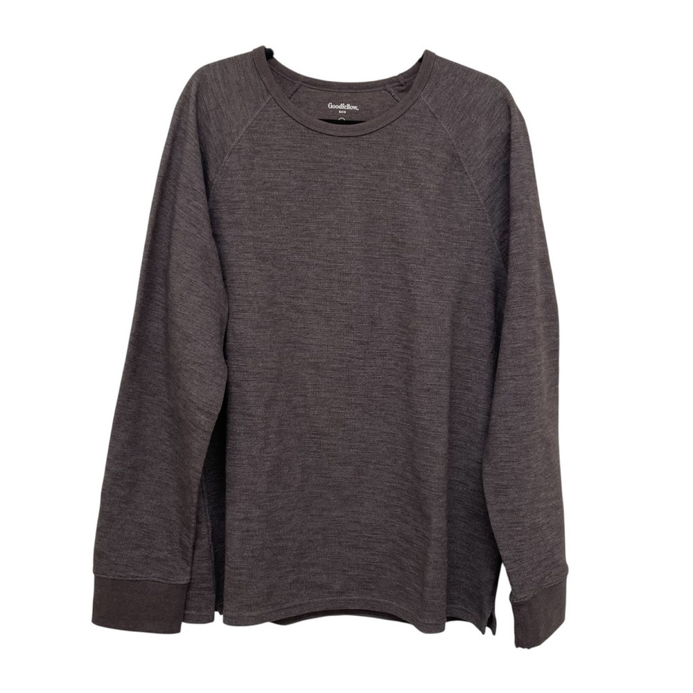 Goodfellow & Co Brown Long Sleeve Waffle Crewneck Men's Shirt - Large